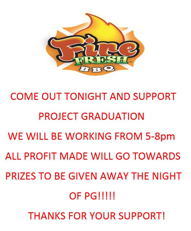 SCHS_CCC's tweet photo. #SCHSClass2017 You now have dinner plans! Support Project Grad at Fire Fresh TONIGHT! @ltlmomma @Rocket_Guidance https://t.co/Lg1HfWT92z