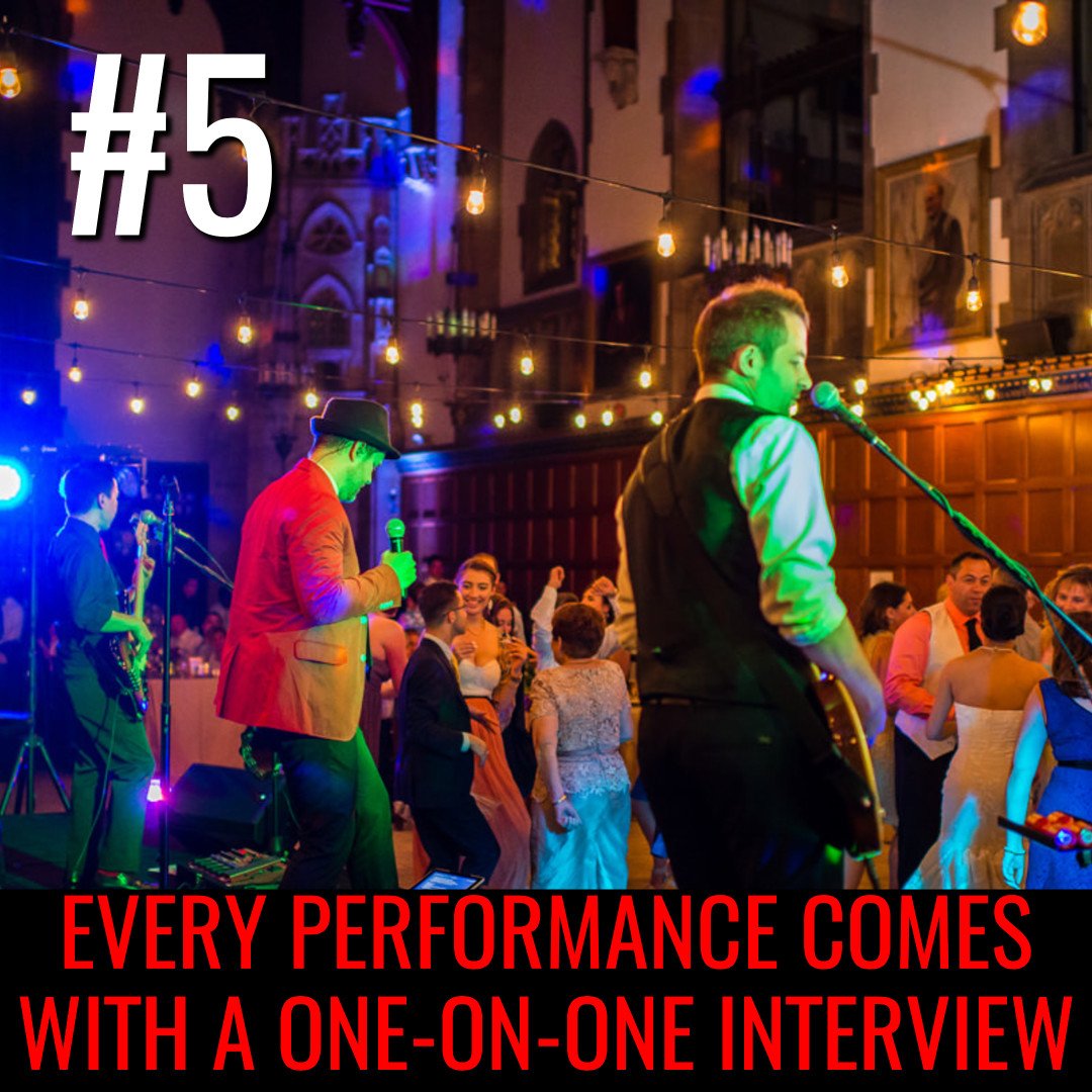 #5 Every performance comes with a 1-on-1 interview where we discuss flow of the event, any special requests, and preferred musical style(s).