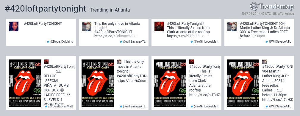 TrendsAtlanta's tweet photo. #420loftpartytonight is now trending in #Atlanta

https://t.co/CYcKneVzYY https://t.co/STIcRZycb4