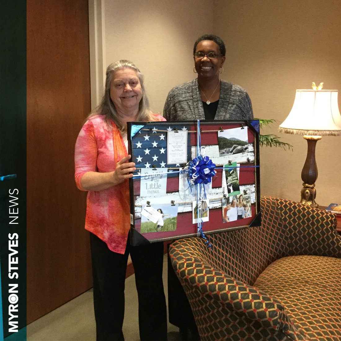 MyronSteves's tweet photo. Congrats to Linda Hicks, Wortham Insurance, as raffle winner at #IIATC Trade Show last week. Genice May delivered her gift this week https://t.co/jxVxxjrVxy