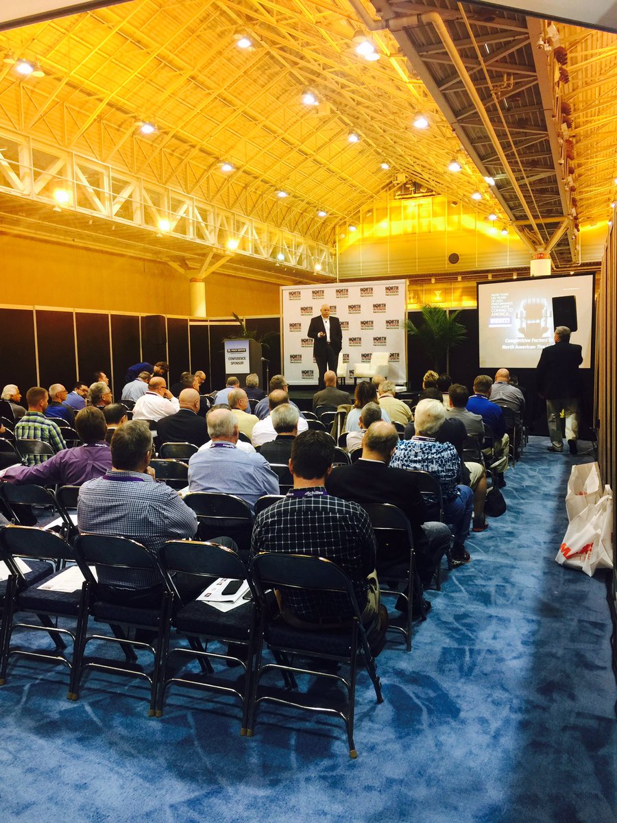 USATireExpo's tweet photo. On stage now! Cliff Armstrong CEO Industrial NAFTA @PirelliUSA @Pirelli #usatireexpo #competitivefactors #commercialtireindustry https://t.co/33epGkWPRD