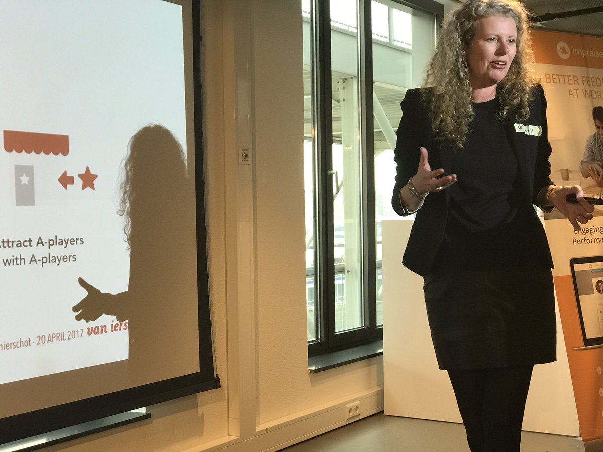 HRTrendInst's tweet photo. Wendy van Ierschot of @vanierschot talking about the employee experience at #HRTechNL, at @bookingcom Amsterdam. https://t.co/2mQD5SgelE