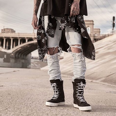 Ice Blue Worn With The Vintage Bandana Shirt At The LA River #Otheruk