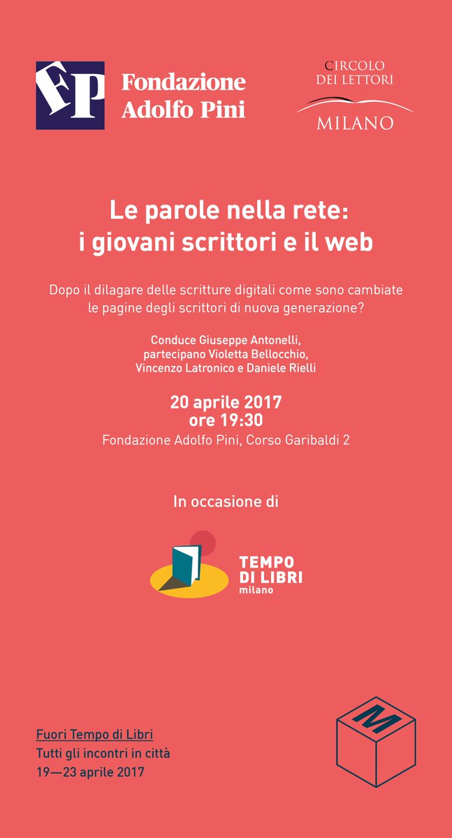 Le parole nella rete:i giovani scrittori e il web |19.30 #FuoriTempodilibri #TdL17 Giuseppe Antonelli <a href="/violetta_b/">Violetta Bellocchio</a> <a href="/vlatronico/">Vincenzo Latronico</a> @quitthedoner