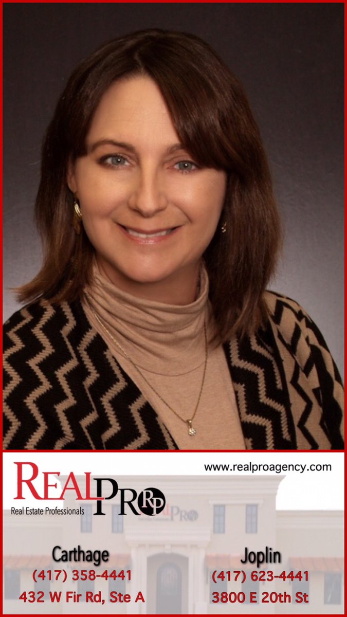 RealProAgency's tweet image. Judy Shaffer is one of our amazing agents from RealPro's Carthage location, give here a call for your real estate needs! (417) 825-4067