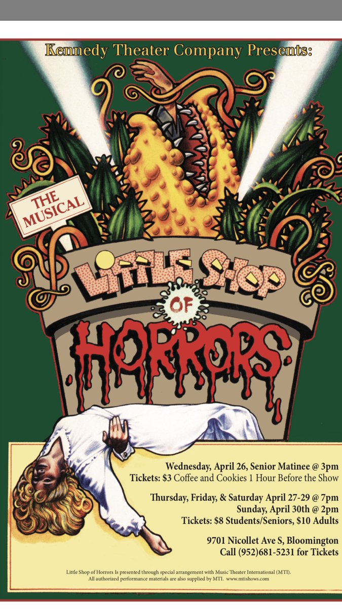 josiah_telschow's tweet photo. Tweet tweet... I'm back! Audrey II taking over JFK next weekend. Get 'yo tickets!!
#blood @RIG1617 @ESS1617 @kennedychoirs https://t.co/2R4ICaOAYK