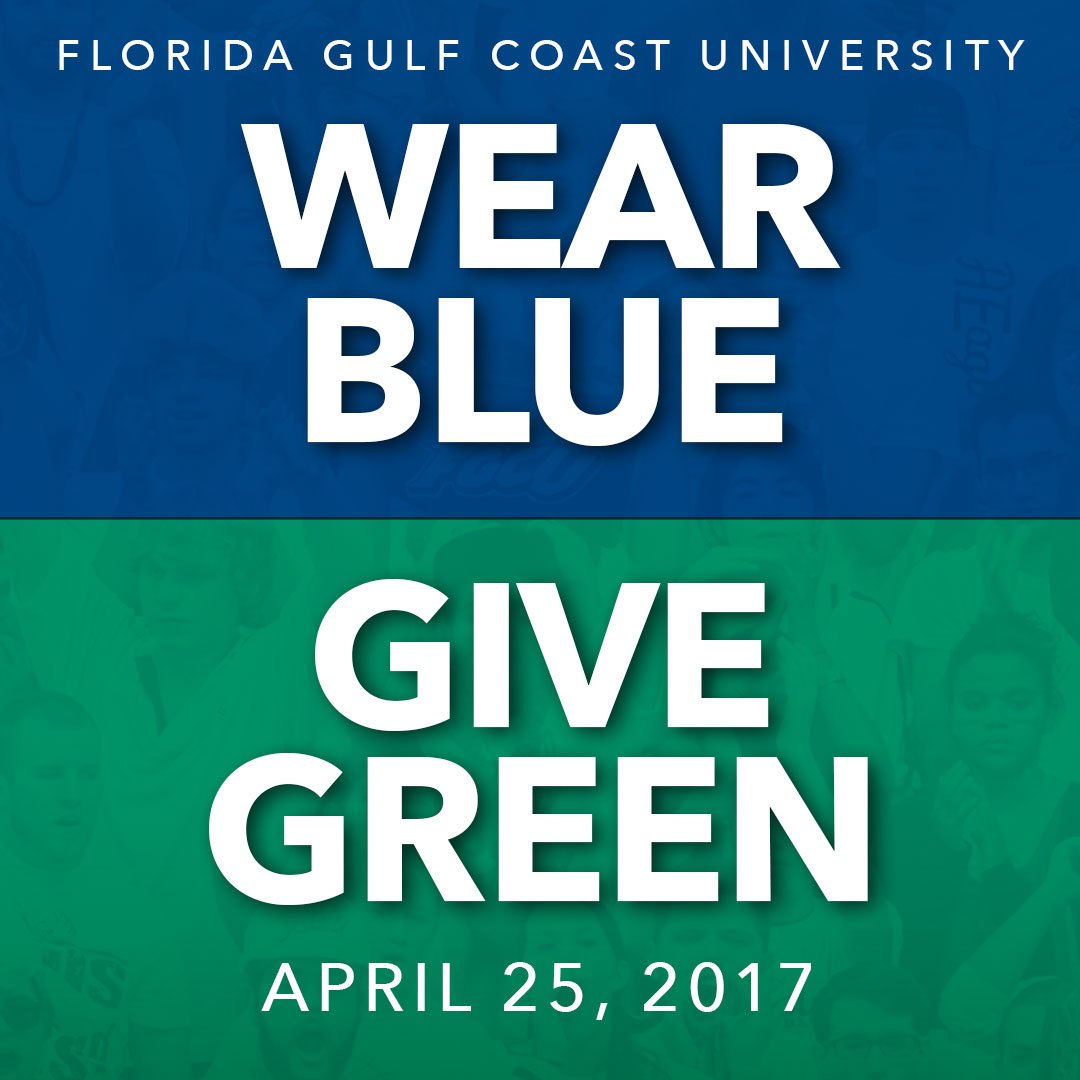 Florida Gulf Coast University (@fgcu) on Twitter photo April 25 is FGCU Give Day. Our goal is 300 donors. We hope you'll join in to support <a href="/fgcu/">Florida Gulf Coast University</a> students, programs, and research. #Give2FGCU April 25 is FGCU Give Day. Our goal is 300 donors. We hope you'll join in to support <a href="/fgcu/">Florida Gulf Coast University</a> students, programs, and research. #Give2FGCU