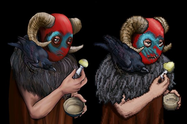 ShardsOfAzuria's tweet photo. Trying out a pixel art style alternative to the current NPC profiles 
#pixelart #indiedev https://t.co/1SSraKO5qg