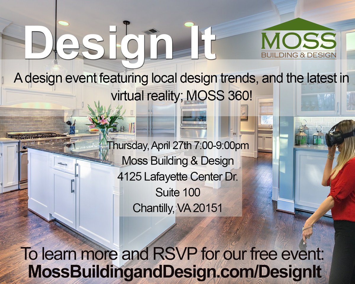 MossBuildDesign's tweet photo. Learn all the latest #design trends &amp; experience the best virtual reality capability, #MOSS360. https://t.co/VugFjrdOrs by @mossbuilddesign https://t.co/HhX6EaFpgZ