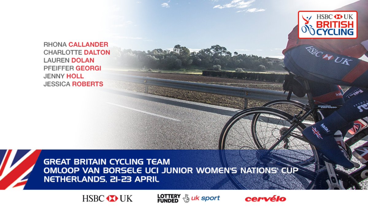 BritishCycling's tweet photo. Your 🇬🇧 Great Britain Cycling Team for Omloop van Borsele in the UCI Junior Women's Nations' Cup in 🇳🇱

Racing starts Friday. 

#RiderRoute https://t.co/ljtRvLuHRa