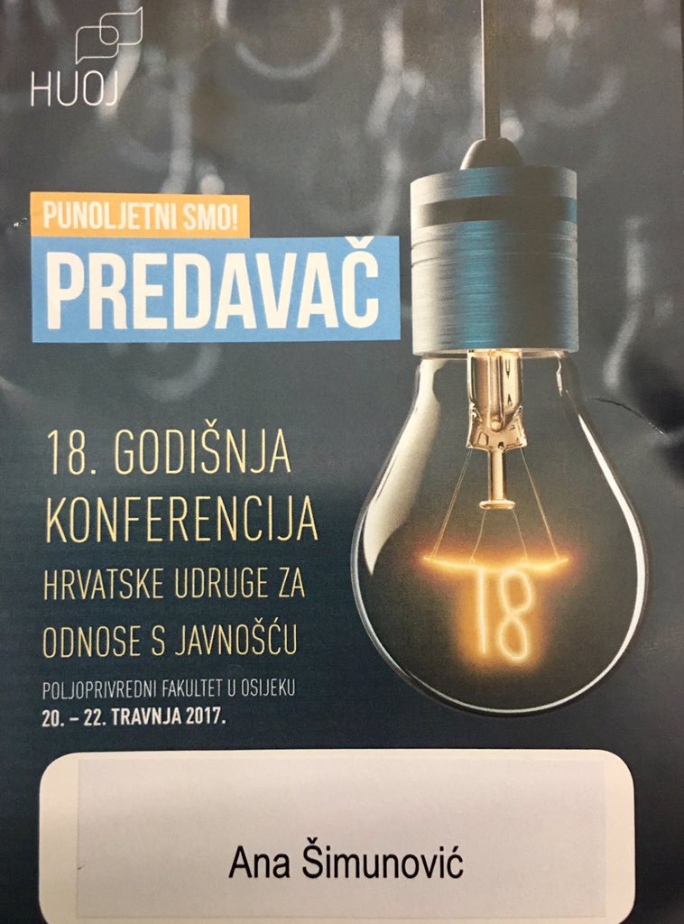 ana_simunovic's tweet photo. O tome kako efikasno koristiti Moć medijskog nastupa danas govorim na radionici #huoj konferencije https://t.co/7UjOSeA6yo