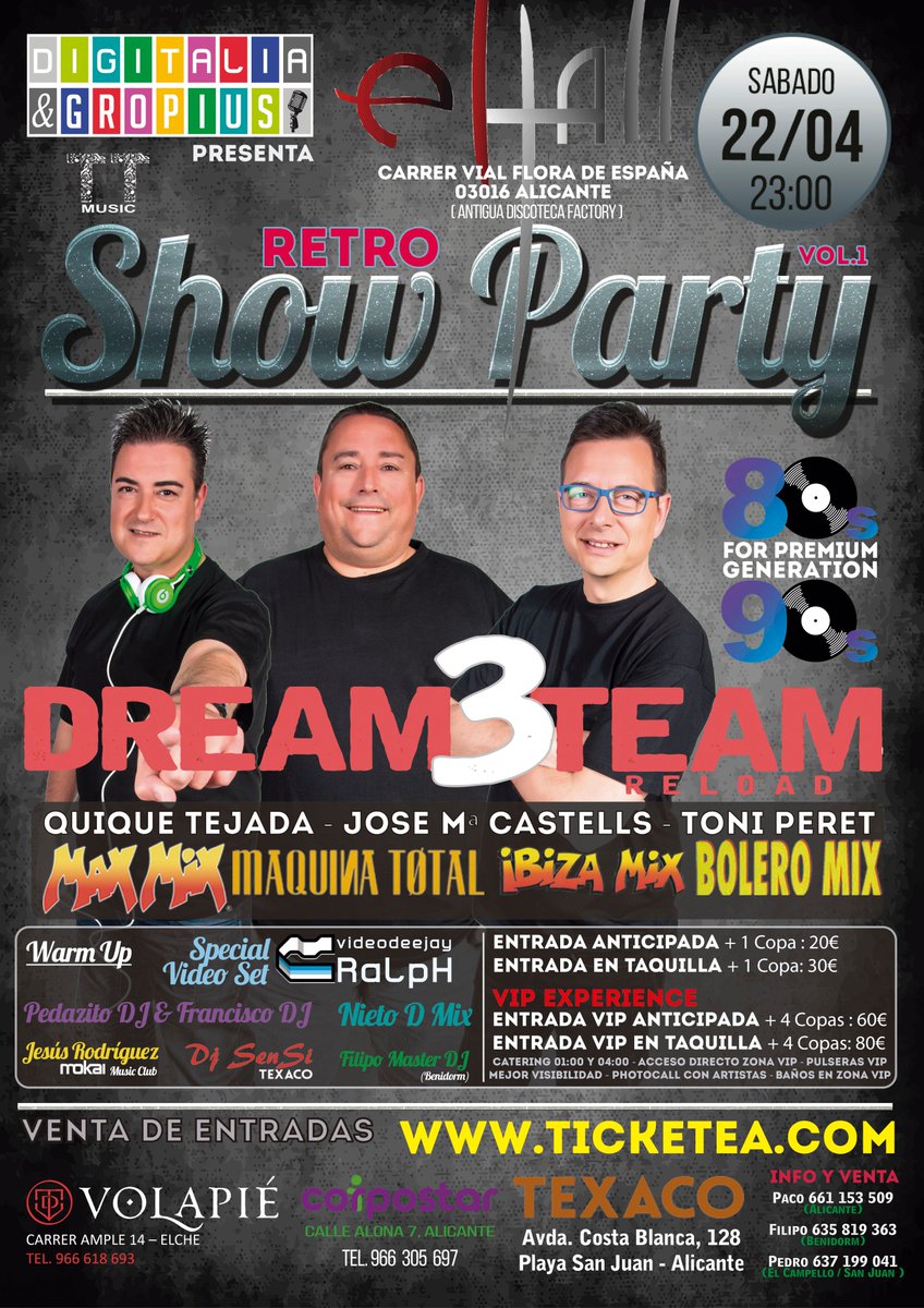 VDJ_RaLpH's tweet photo. #RetroShowParty #VideoSesion #Remember #Alicante #Elche #Benidorm #los80s #los90s #temazos #festival @dream3team #maxmix #megamix #videomix https://t.co/w9qJbnEMhE