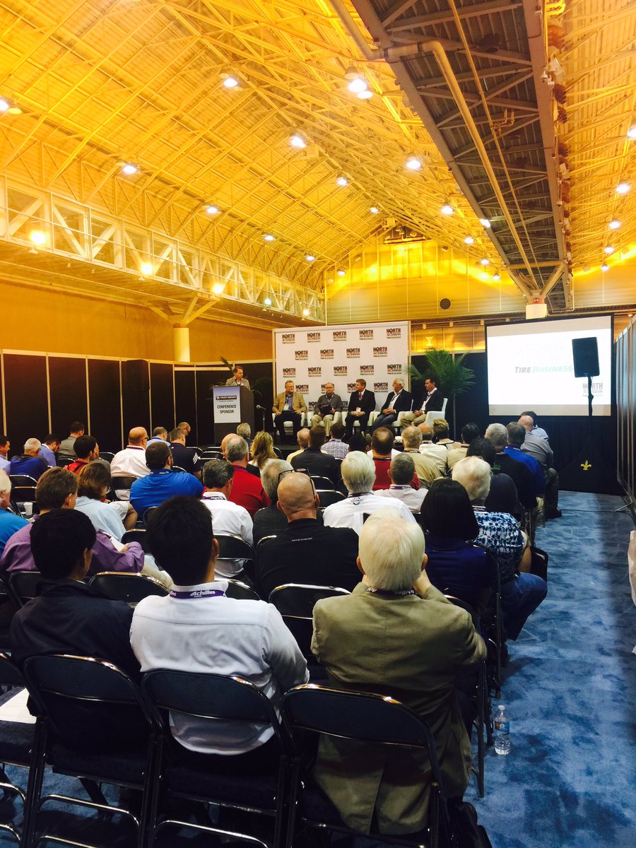 USATireExpo's tweet photo. Time to talk rubber! Retread Panel takes the stage #trib #techinternational #transworldcasing @PompsTires #shamrockmarketing #wilsontire https://t.co/GjkznbRG87
