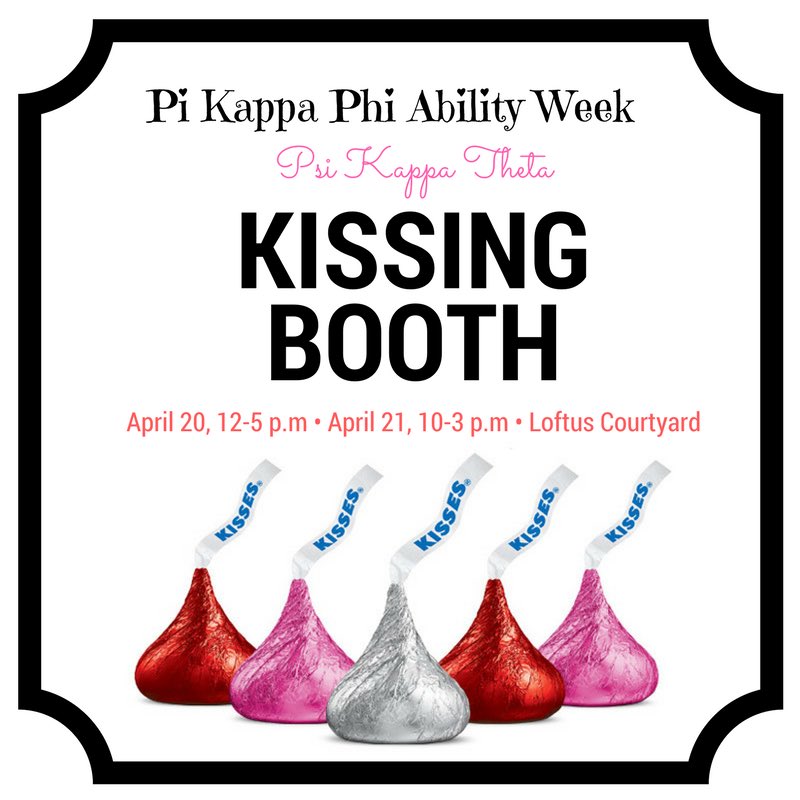 Come join IKO at Pi Kappa Phi's Ability Week today from 12-5 p.m and tomorrow from 10-3 p.m at the kissing booth at the courtyard💋🍫