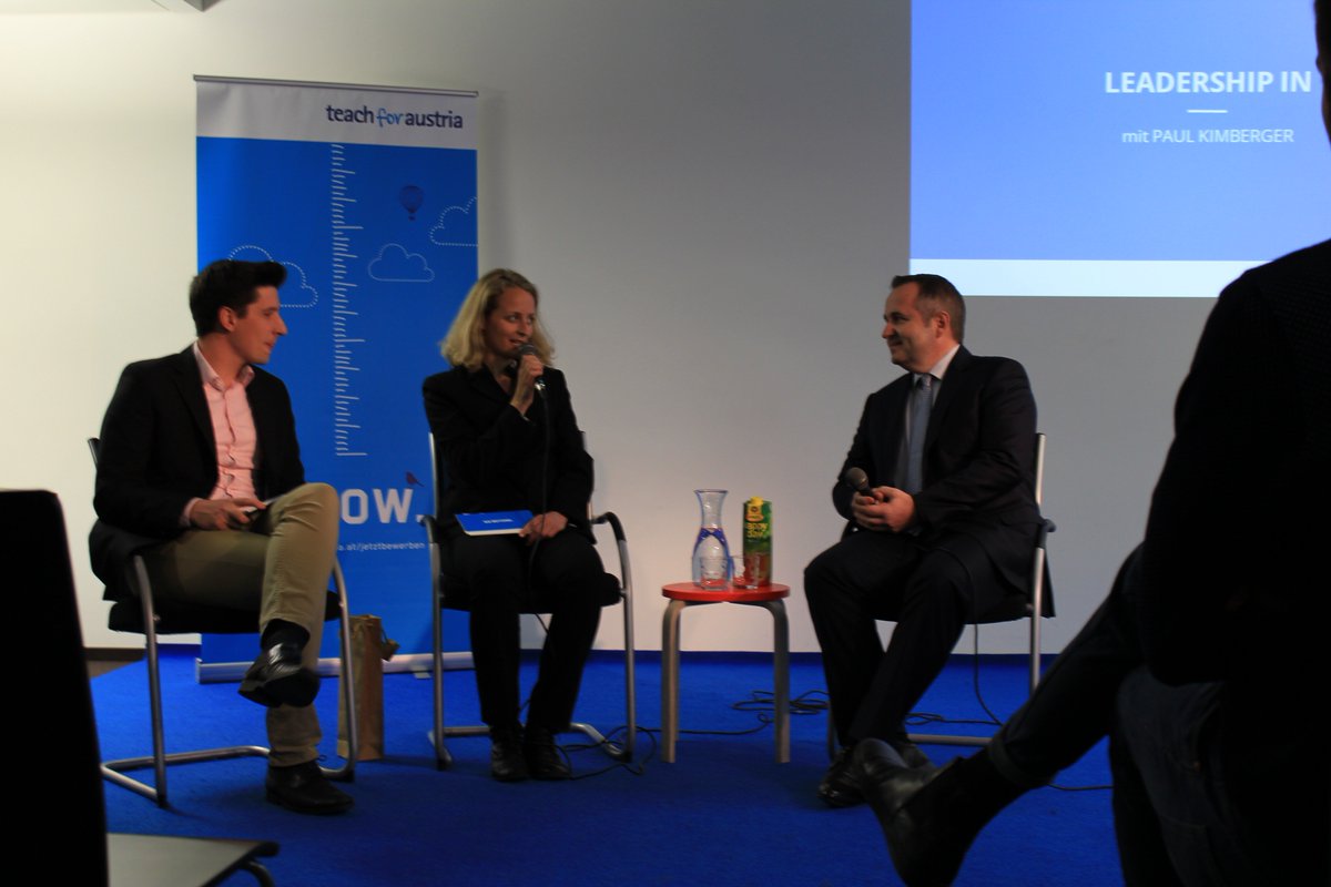TeachForAustria's tweet photo. #LeadershipIn mit #Lehrergewerkschafter Paul Kimberger. Themen ua. Öffnung für Quereinstieg, Partizipation von Fellows in Gewerkschaft uvm https://t.co/eWtPHLHWek
