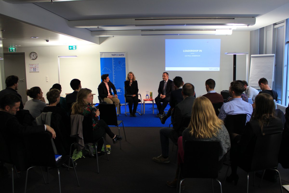 TeachForAustria's tweet photo. #LeadershipIn mit #Lehrergewerkschafter Paul Kimberger. Themen ua. Öffnung für Quereinstieg, Partizipation von Fellows in Gewerkschaft uvm https://t.co/eWtPHLHWek