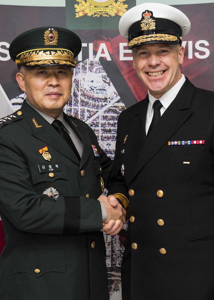 CanadianForces's tweet photo. RAdm Bishop welcomed LtGen Hwang-rok, Head of the ROK Defence #Intelligence Agency, to #CFINTCOM HQ today to reinforce bilateral relations. https://t.co/tye4NhFTAM