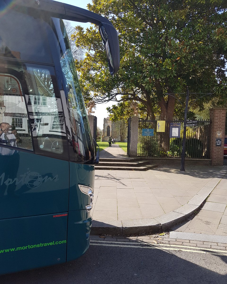 MortonsTravel04's tweet photo. H15 BUS "Sophie" having a peek in Tewkesbury abbey yesterday on our day excursion https://t.co/DexuENnS7e