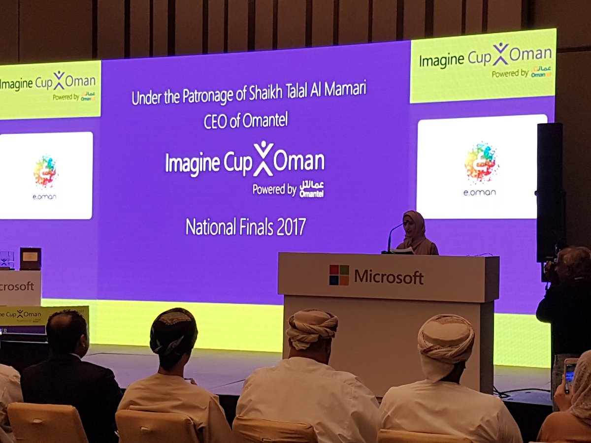 MicrosoftOman's tweet photo. #HappeningNow … #ICOman17 Finals Round winners' announcement event is about to start! https://t.co/5NjbwOLspj