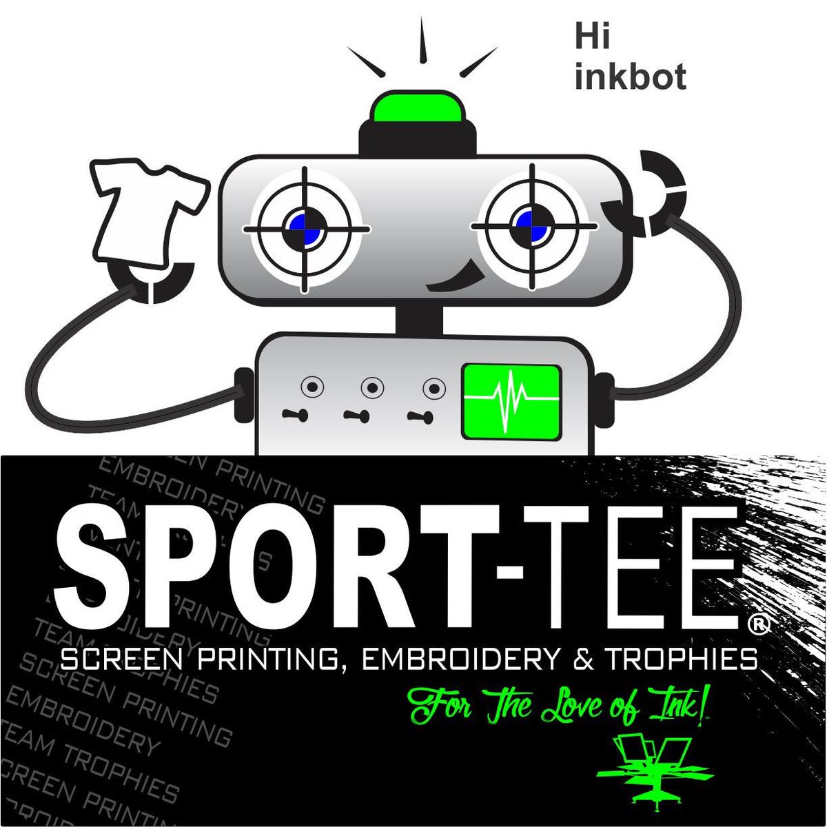 sportteeink's tweet photo. Meet Inkbot! Our mascot got an update! 
#sporttee #inkbot #madeinmichigan #gogreatlakesbay #saginaw #michigan #screenprinting #embroidery https://t.co/Z6uB6q8F1c