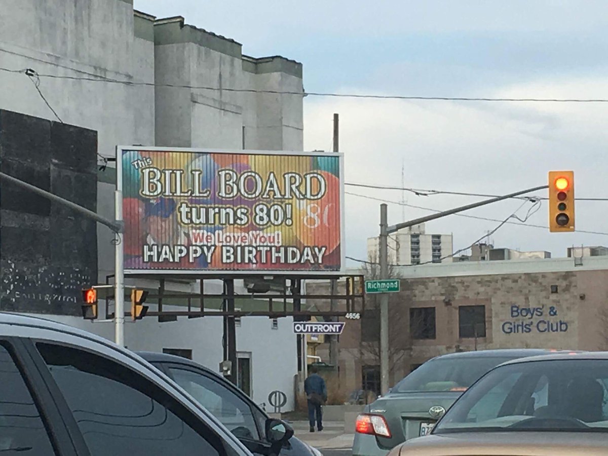 GeopathGeek's tweet image. If your name is Bill Board you practically HAVE to use #OOH to celebrate your 80th birthday!