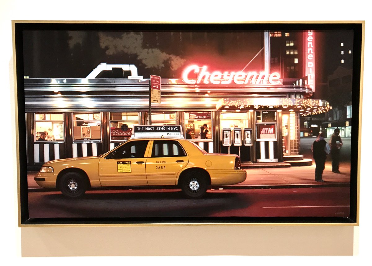 MeiselGallery's tweet image. "Bite Me: Photorealism from the Kitchen" is closing on 4/29! Stop by and see this #classic #diner scene from Robert Gniewek. #food #painting
