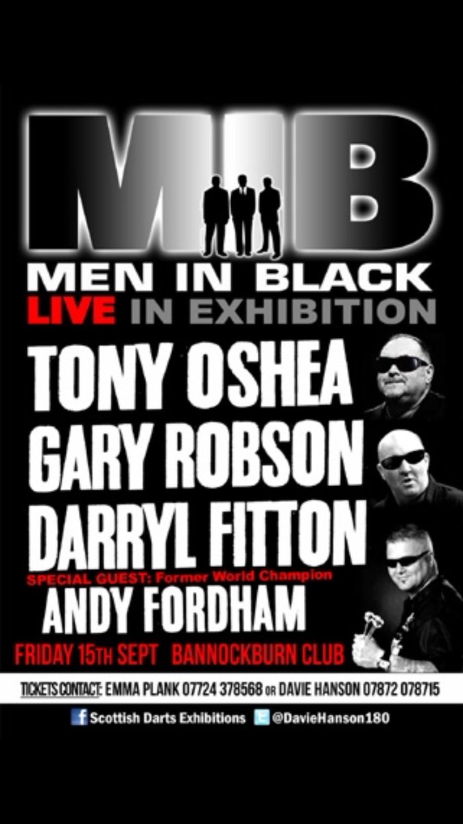DavieHanson180's tweet photo. Men in Black Live Fri Sept 15th Stirling Scotland @FittonDarryl @GaryRobson180 @TonyOSheaFans RT https://t.co/OmJ6HoPRiV