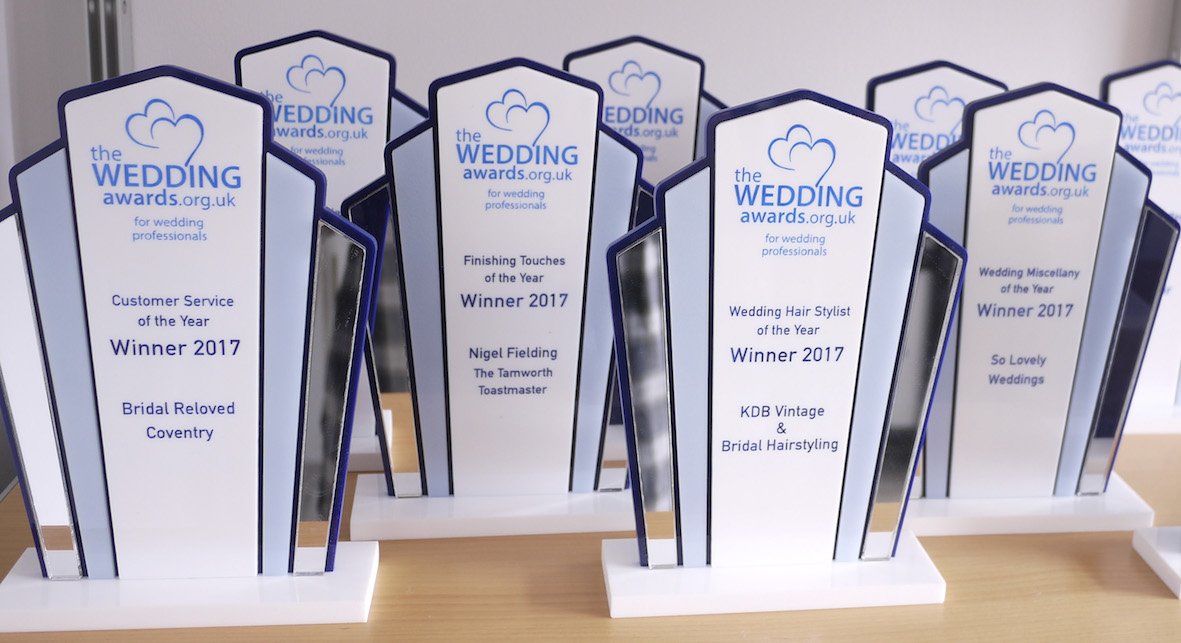 TheWeddingAwards.org.uk 2017 Trophies are now proudly displayed by their Winners and will be published in <a href="/TheFinestWedd/">The Finest Weddings</a> next online edition