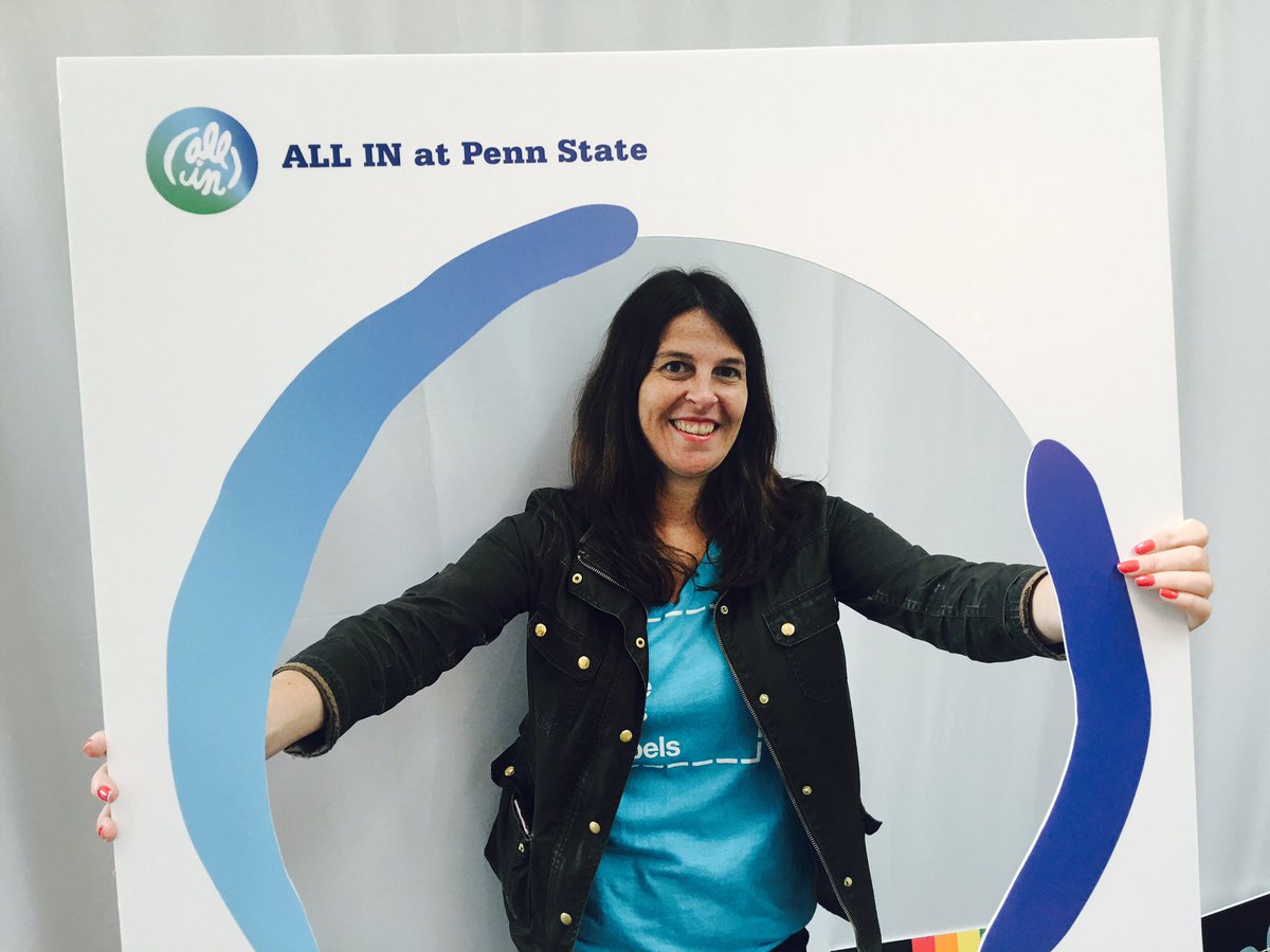 PennStateAlums's tweet photo. Great to see Ellyn Fisher '99/2012 #PennStateAAA honoree. She's @AdCouncil senior VP leading @LoveHasNo_ campaign at HUB until 2 p.m. https://t.co/wf4Kb7VpxR
