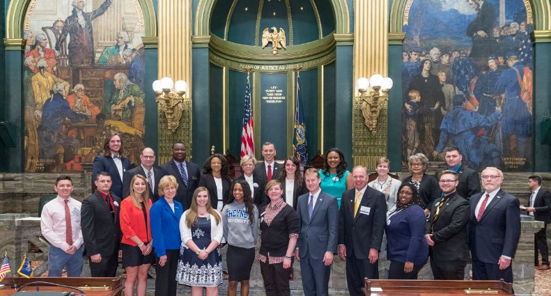 CheyneyUniv's tweet photo. Cheyney University is so proud to be 1 of the 14 school in the PASSHE system who participated in Advocacy Day 2017! #InvestInCU #CUPride https://t.co/vty2e4rcLF