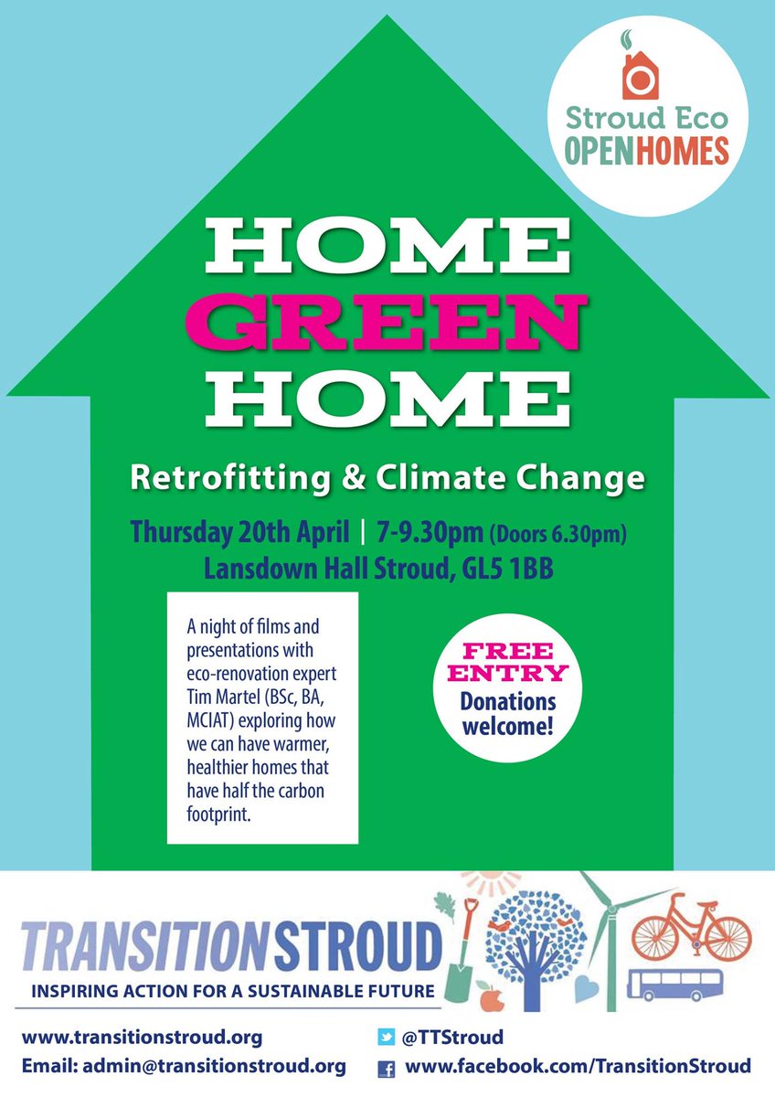 TTStroud's tweet image. Home, Green Home-films &amp;amp; presentations with eco-renovation expert @TimMartelAT 7pm tonight at @Lansdownhall #Stroud: facebook.com/events/1252974…