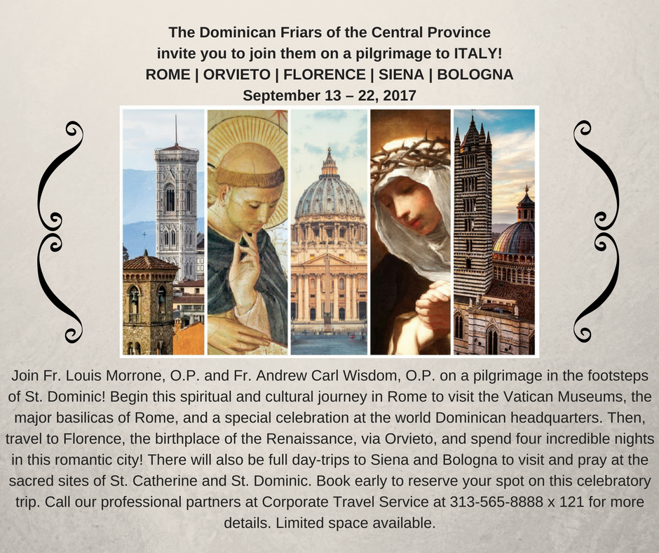 TheWhiteHabit's tweet photo. Friends! Fr. Wisdom and Fr. Morrone will follow in the footsteps of St. Dominic on a pilgrimage to Italy in September '17. Don't miss out! https://t.co/E0Wy3UXWlX