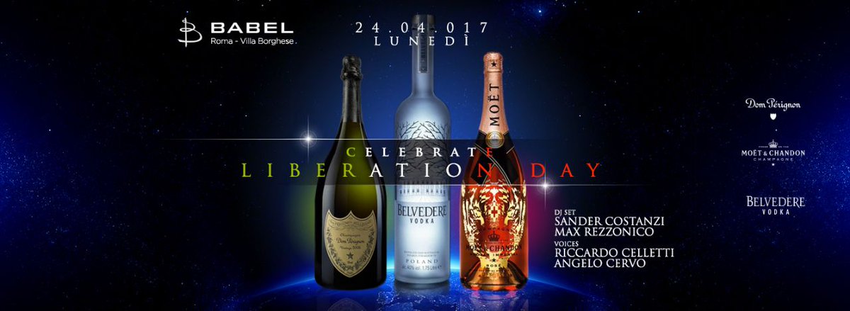 BabelClubRoma's tweet photo. Monday 24th April -> LIBERATION PARTY 🇮🇹🎉 
#babel #babelclub #babelclubroma #liberationday #villaborghese #party #night #libration #italians https://t.co/Q4zO57OMop