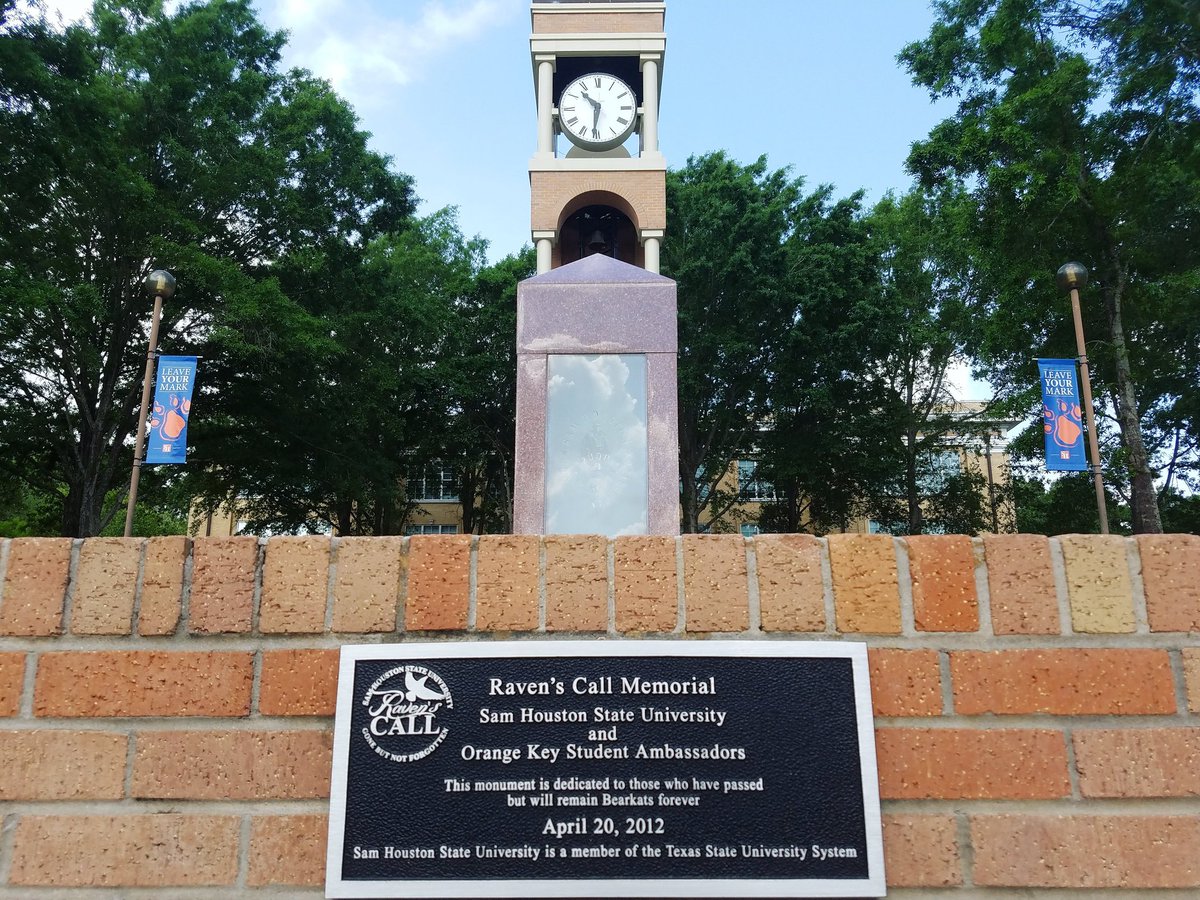 VisitSHSU's tweet photo. 5 years ago today, the Raven's Call memorial was dedicated. Come see this memorial among many other things on our campus! #TourSHSU https://t.co/XoBBJDGh5N