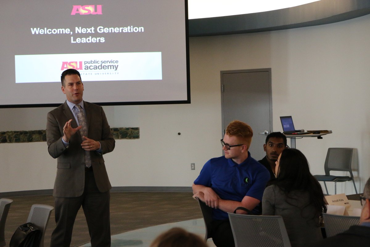 McCainInstitute's tweet photo. “We look to make service a common expectation for Americans,” says @ASU_PSA’s Executive Director Brett Hunt #NGLASU https://t.co/r4lyg25Lzv