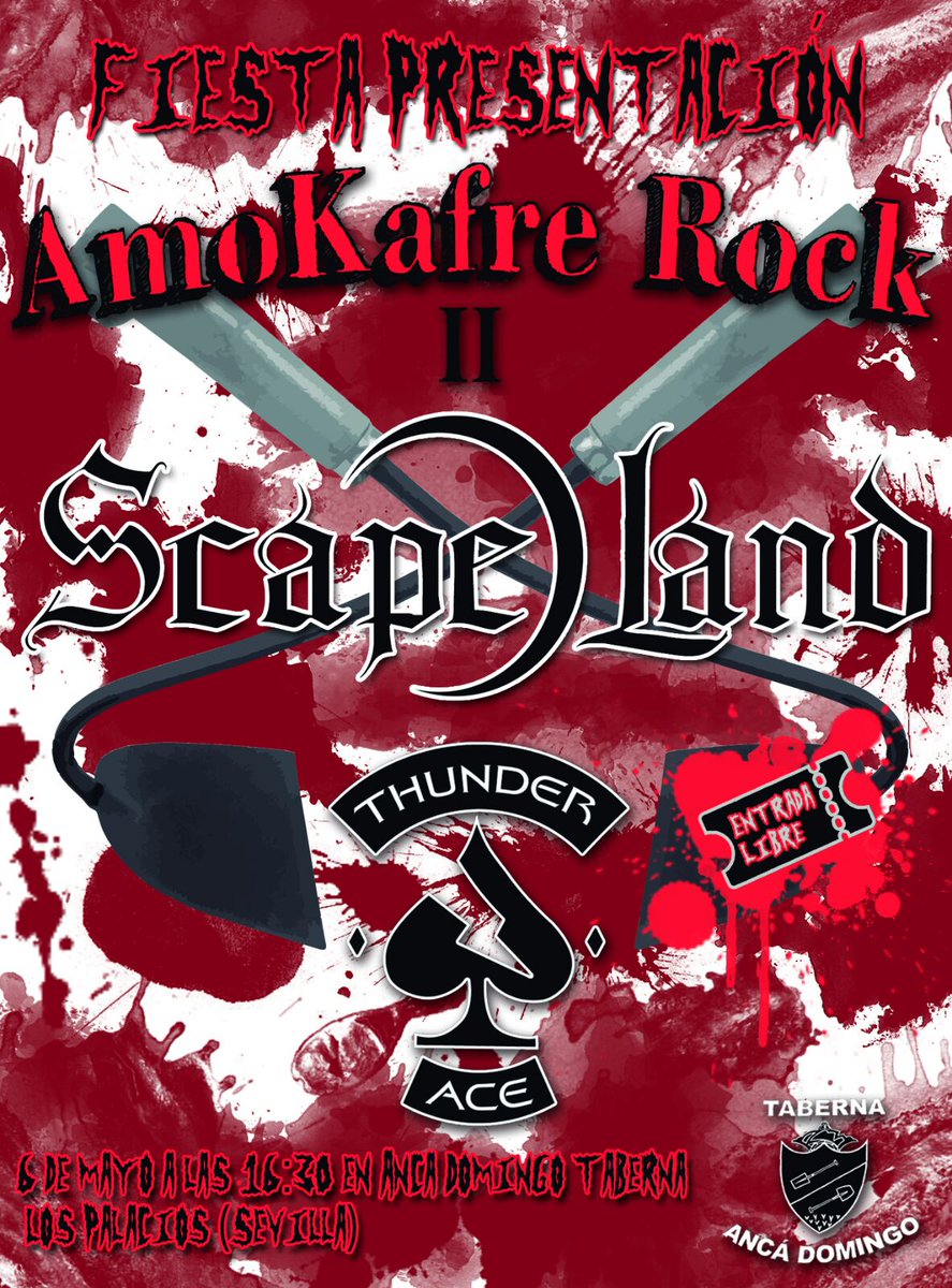palaciometal's tweet photo. 6 de mayo gratuito @Scape_Land  @thunderaceband presentando @palaciometal #AMOKAFREROCK https://t.co/TtuMjvPcf0