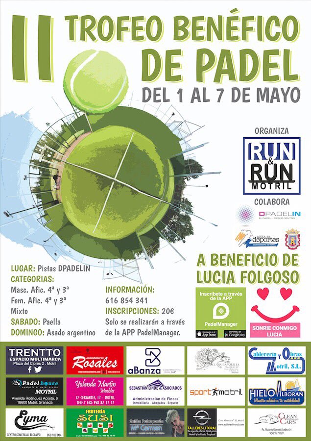 RUNRUNMotril's tweet photo. Lucia necesita de toda vuestra ayuda....RT y difunde este evento solidario https://t.co/rfvmPk0XM4