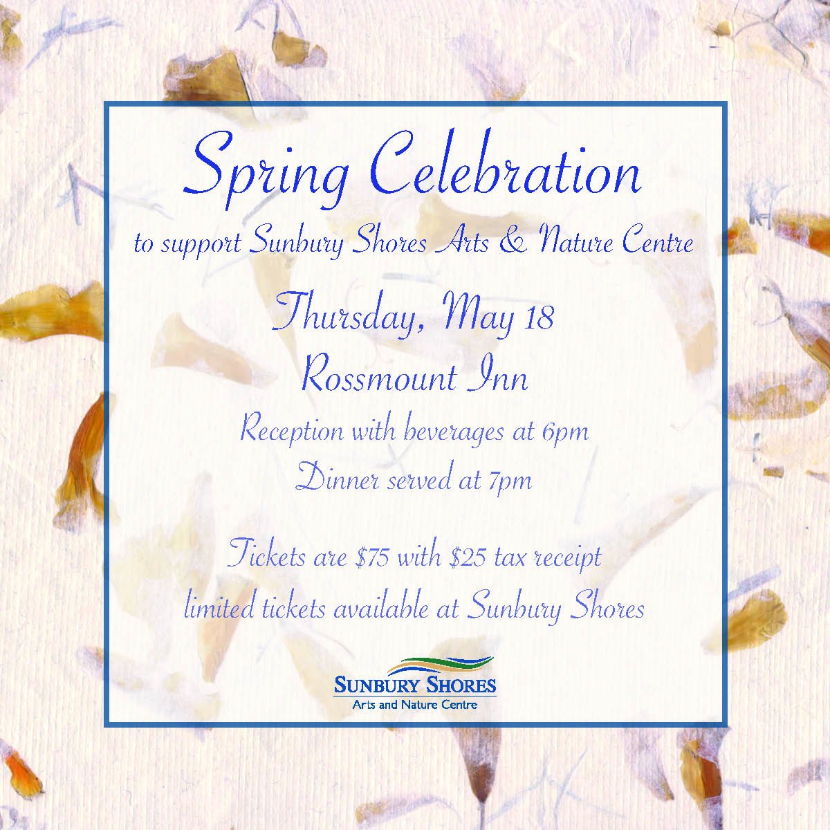 SunburyShores's tweet photo. Join us for a #Spring Celebration fundraiser May 18 at Rossmount Inn in support of @SunburyShores1! @ChrisAerni #art #nature #gourmet #local https://t.co/vAc2L9LRyh