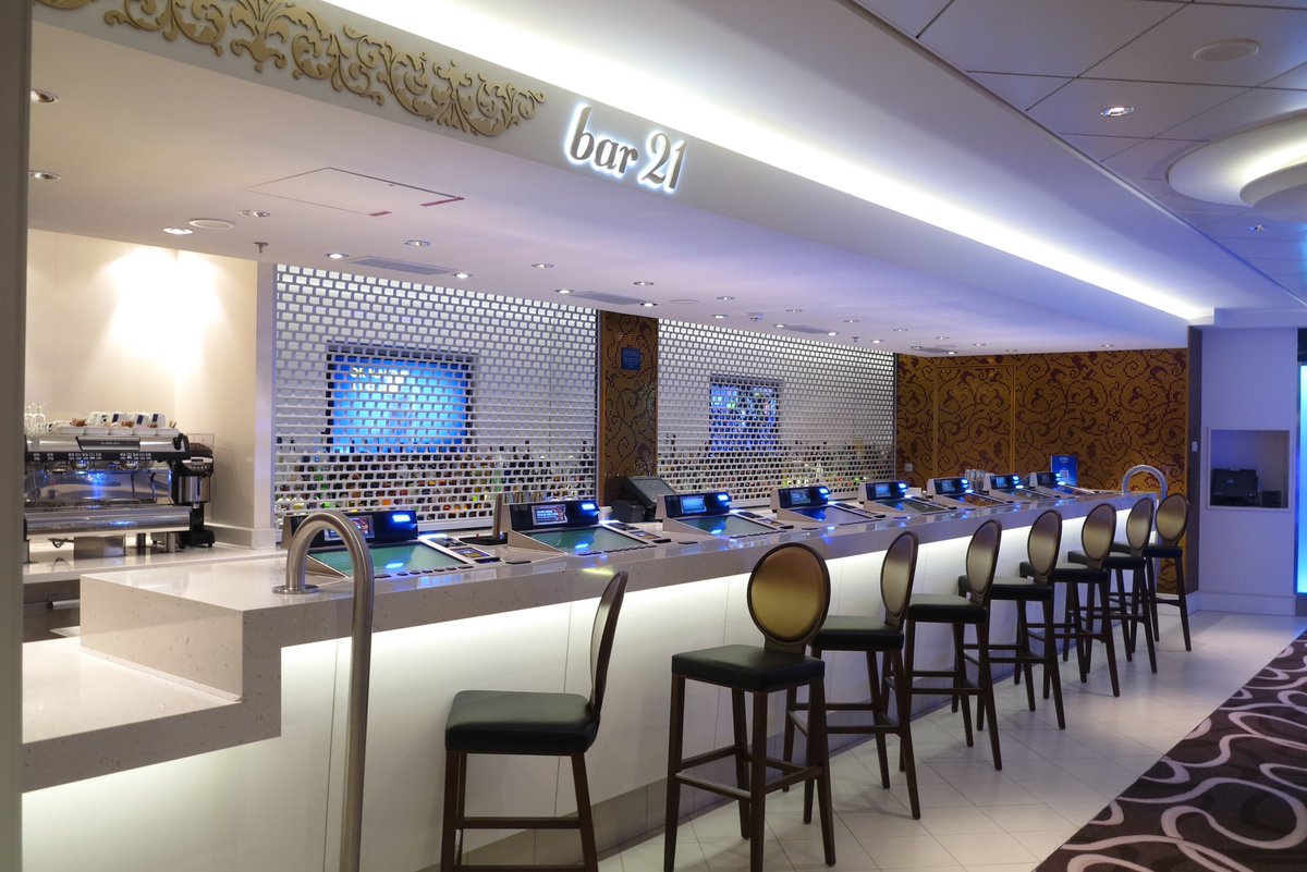 primeescap's tweet photo. This is Bar 21 of Norwegian Cruise. A beautiful combination of a stone-top with technology #socialthursdays #findyourmuse #primestones https://t.co/ZWKbZbjqof