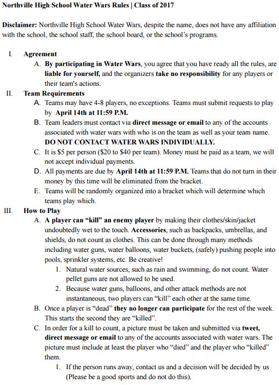 WaterWars17NHS's tweet photo. Rules have been updated and clarified, pictures below or for a higher resolution they are available at this link: https://t.co/SRqXEavau6 . https://t.co/9UX6q82cQA