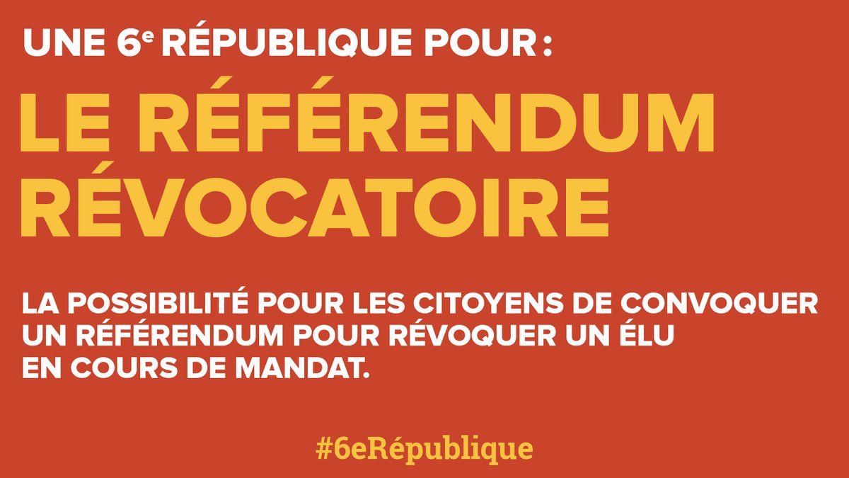 Le référendum révocatoire, c'est la garantie que les élus ne vous trahissent plus! #JLM2017 #JLMFrance2