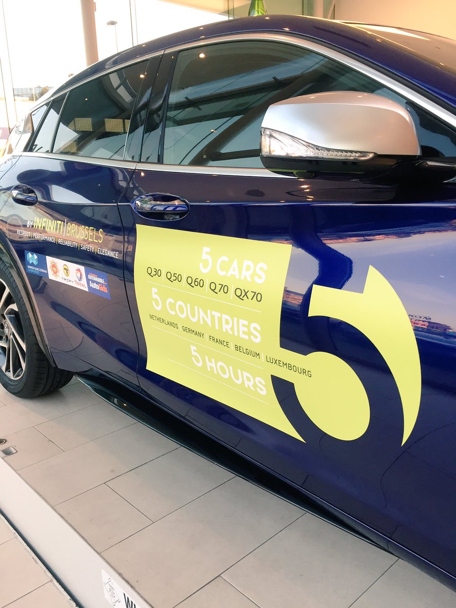 EMLBELUX's tweet photo. @EMLBELUX came to say hello to @INFINITIBXL  5-5-5 challenge by 
#royalautomobileclubbelgium
#totalbelgium
#tripy
@MoniteurAutomob https://t.co/5imMklOeng