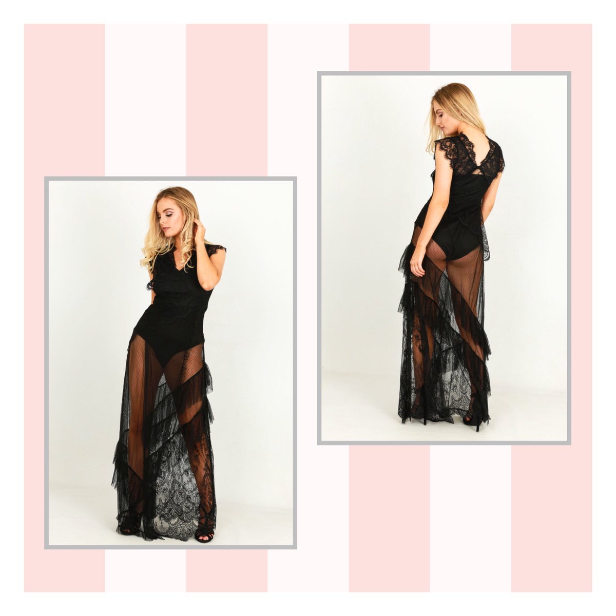 i_athleticsuk's tweet image. No Meshin' ✖️✖️ &amp;gt;&amp;gt;&amp;gt;  🔎 Sheer Lace Maxi Dress With Bodysuit // #weekendstylegoals #blacklace #ootd