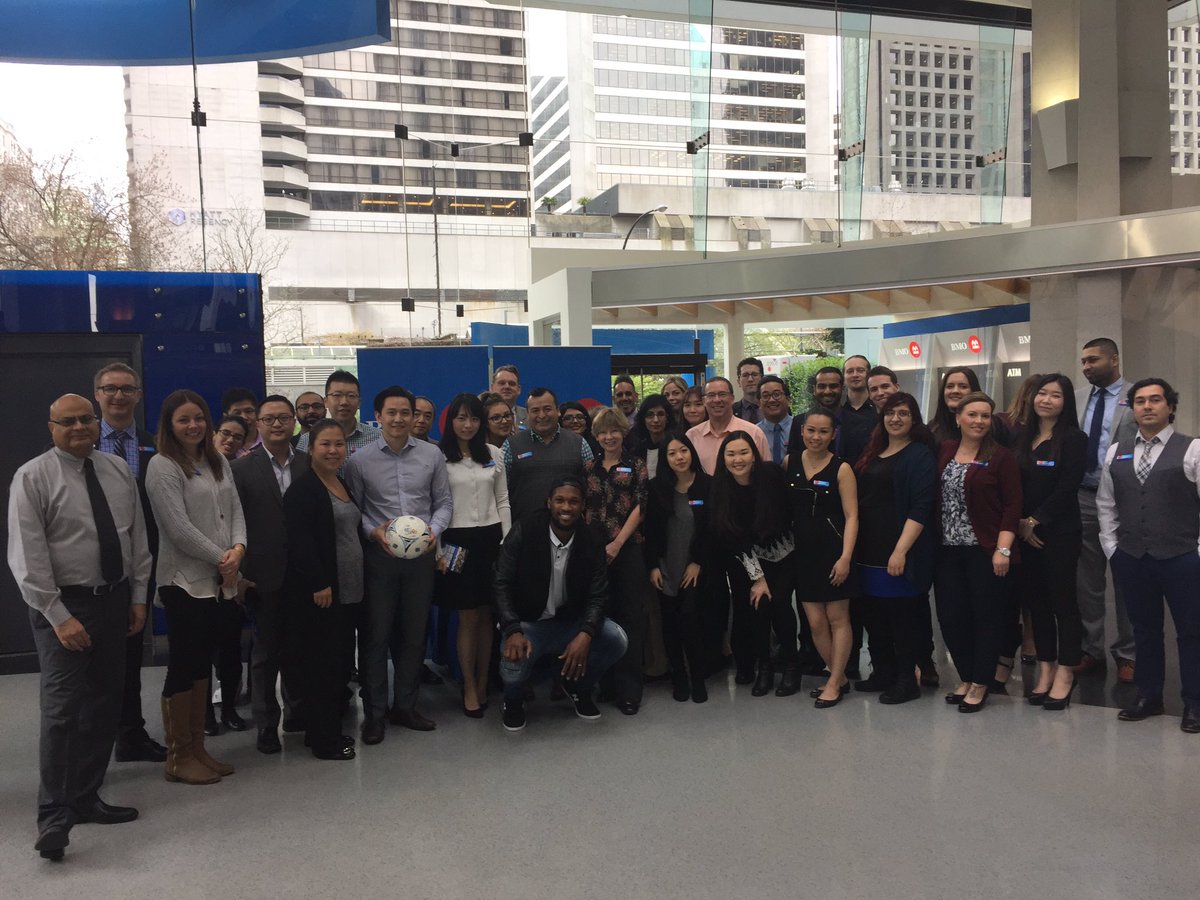 BMO Vancouver Main Branch welcomes Whitecaps Captain Kendall Waston. Stop by and say hello. Kendall is here until 1pm