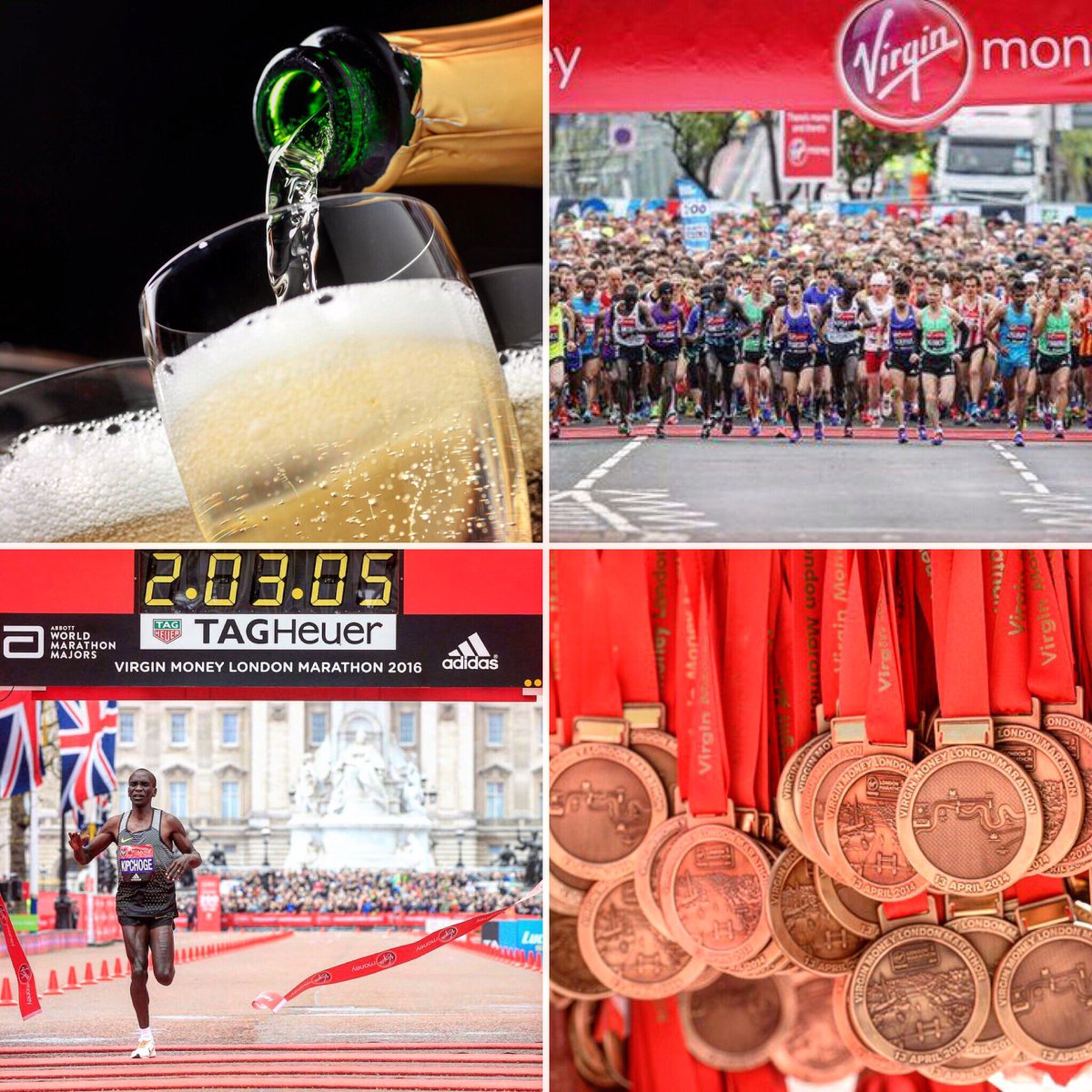 Show us your medal from this years London marathon on Sunday and we will give you a free bottle of champagne after your meal #londonmarathon