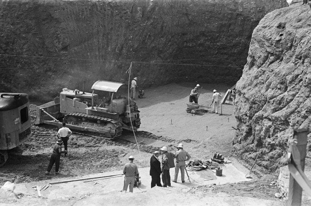 #ThrowbackThursday. Workers excavate the foundation for the Space Needle in 1961. Photo: George Gulacsik via Seattle Public Library.