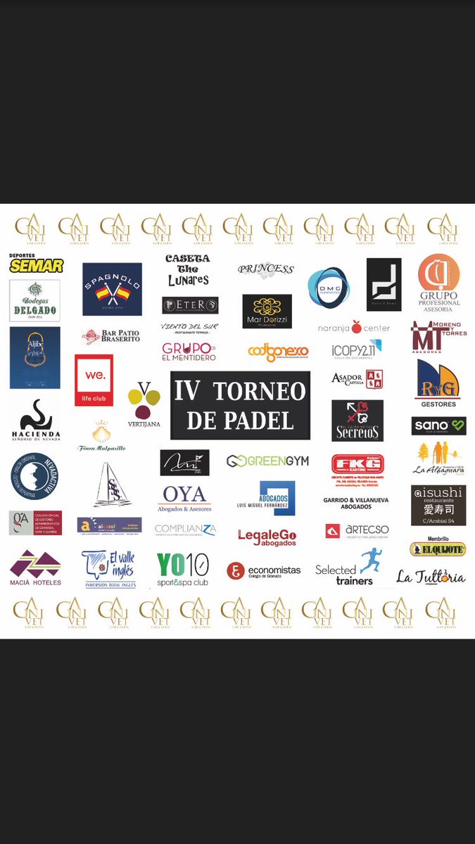 Mañana comienza el IV Torneo de Pádel Gestores RyG &amp; Club Ganivet. Todo un clásico. Agradecer a todas las empresas colaboradoras su apoyo.