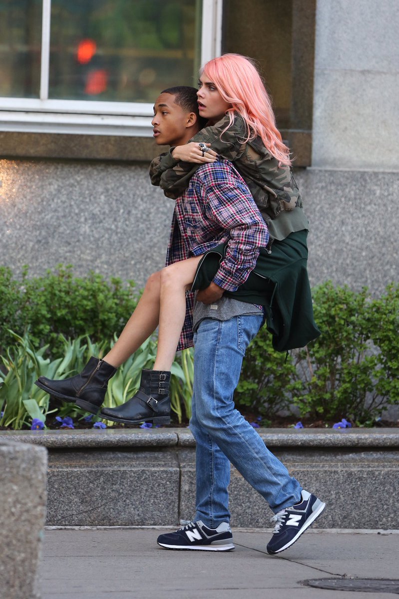 April 19: Cara Delevingne &amp; Jaden Smith on the set of "Life in a Year".