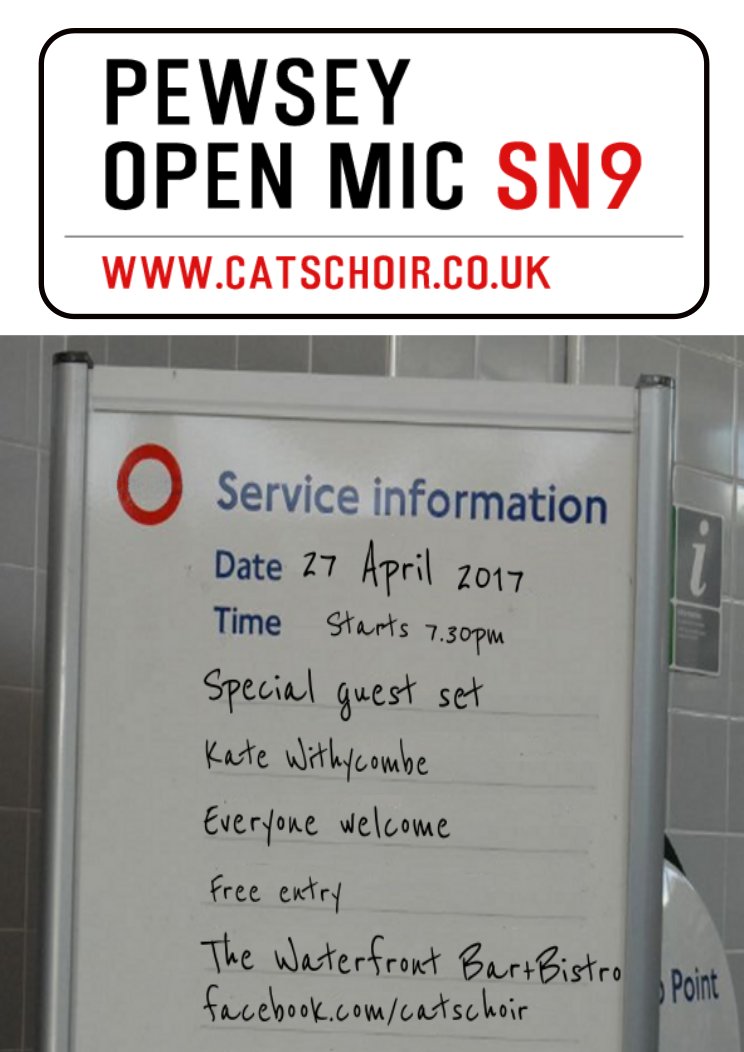 Cats_Choir's tweet image. Hope you can join us 27/4 at the Waterfront Pewsey. Everyone always welcome. Special guest set from Kate Withycombe.