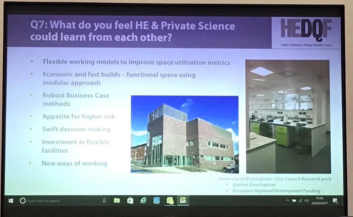 rachelbirchmore's tweet photo. So here it is... what HE and private science could learn from each other @HEDQForum @3PM_UK debate https://t.co/pKWHpIr16D